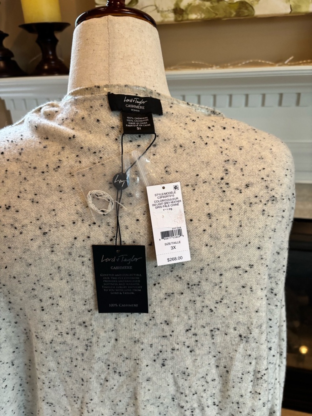 *NEW* Lord & Taylor Women’s 100%  Cashmere Cardigan Draped Open Front Size 3XT - Picture 4 of 7